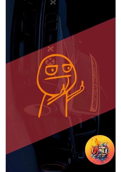 Çöp Adam Oto Sticker 15X11 cm Araba Motor Kask Sticker Hologram Jdm Araba-Motosiklet Cam Etiket