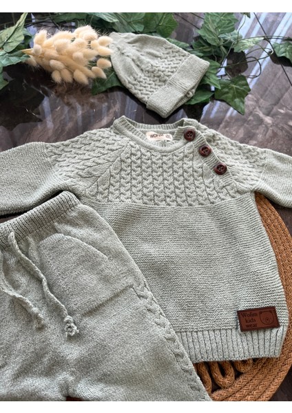 Örgü Desenli Triko Takım 0- 3AY 6'lı Set Unisex Model modelleri