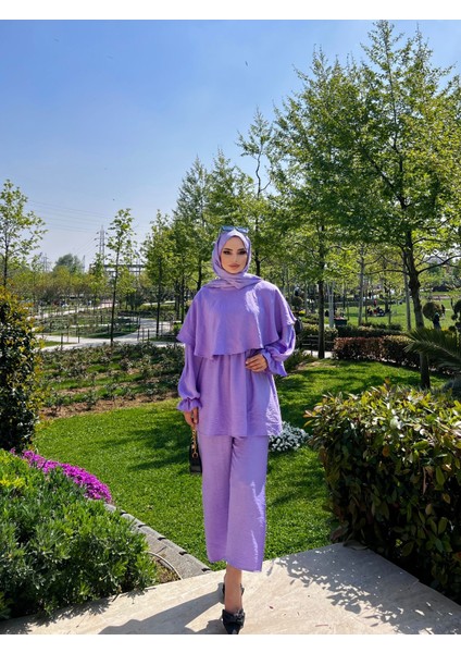 Pelerinli Tunik Takım