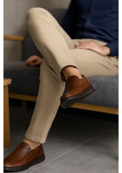 GR0376 Hakiki Deri Hafif Poli Taban Rahat Günlük Ayak Sağlığına Uygun Erkek Ayakkabı