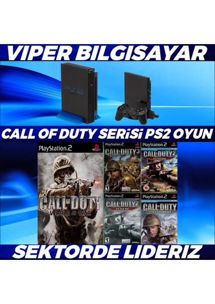MUHTEŞEM CALL OF DUTY SERİSİ 5 ADET PS2 OYUN [ AÇIKLAMAYI OKUYUNUZ ]