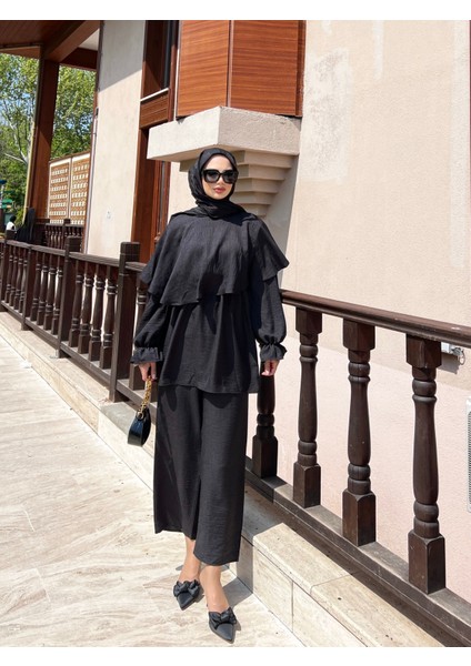 Pelerinli Tunik Takım