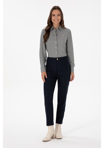 Kadın Lacivert Pantolon (Kanvas-Chino) 50309266-VR033