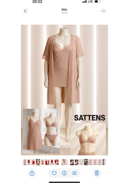 Çeyizlik Penye Altılı Gecelik Sabahlık Takımı