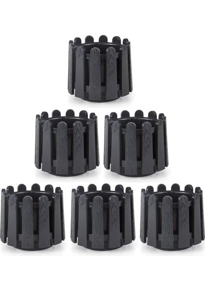 SO-İS02 Istanbul Dekoratif Yuvarlak Saksı 2,6 Lt Antrasit 6 Adet