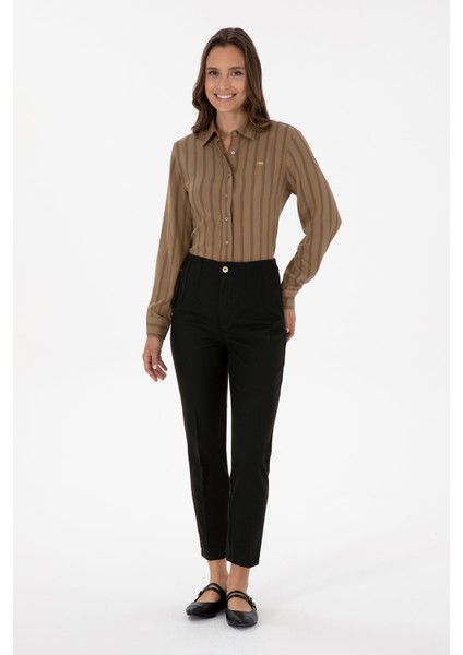 Kadın Siyah Pantolon (Kanvas-Chino) 50309266-VR046