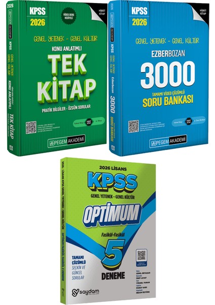 2026 Kpss Konu Tek Kitap Ezberbozan 3000 Soru - Lisans Optimum 5 Deneme