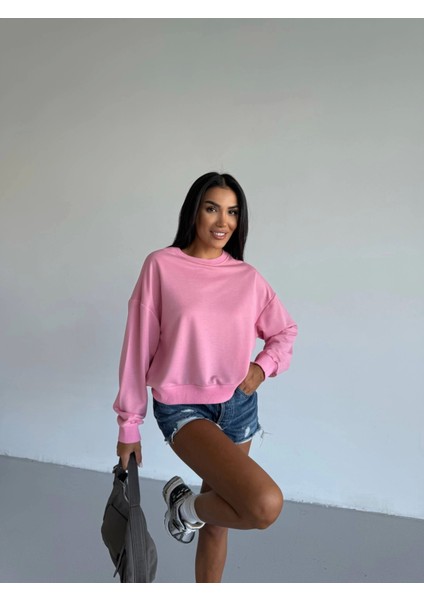 2 Iplik Bisiklet Yaka Sweat Pembe F2339 fırsatları