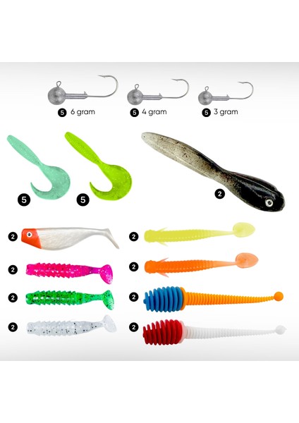 Silikon Lrf Yem Seti - 44 Parça - Yem Kutulu - Fishack (2002) fiyatları