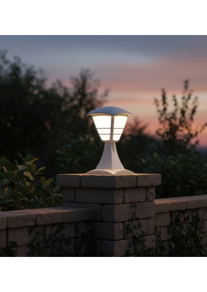 Horoz Yonca-1 Bahçe Aydınlatma Set Üstü Bahçe Lamba Armatür Plastik Aplik Ampul Hediyeli
