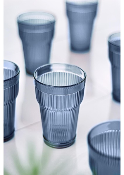 Akrilik Lacivert 6'lı Uzun Bardak & Su Meşrubat Bardağı 400 ml ( Cam Değildir ) modelleri