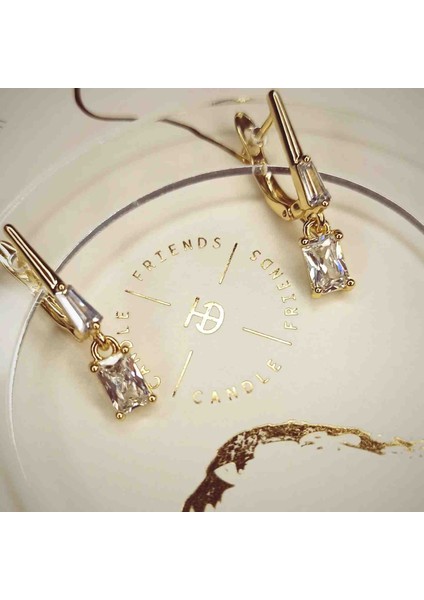 Xuping Zirkon Taşlı Gold Dikdörtgen Taş Sallantılı Küpe fiyatları