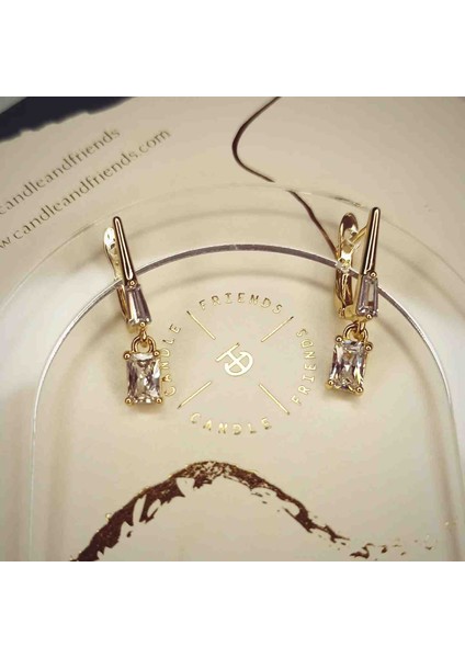 Xuping Zirkon Taşlı Gold Dikdörtgen Taş Sallantılı Küpe fırsatları