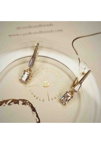 Xuping Zirkon Taşlı Gold Dikdörtgen Taş Sallantılı Küpe indirimleri