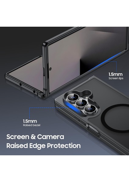 Samsung Galaxy Z Fold 7 ile Uyumlu Magsafe Kablosuz Şarj Destekli Mat Transparan Silikon Kılıf fiyatları