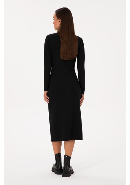 Kadın Siyah Elbise (Örme) 50313549-VR046 fırsatları
