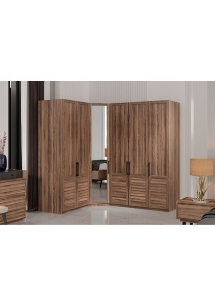 Rent Brown 6 Kapılı Köşe Gardırop
