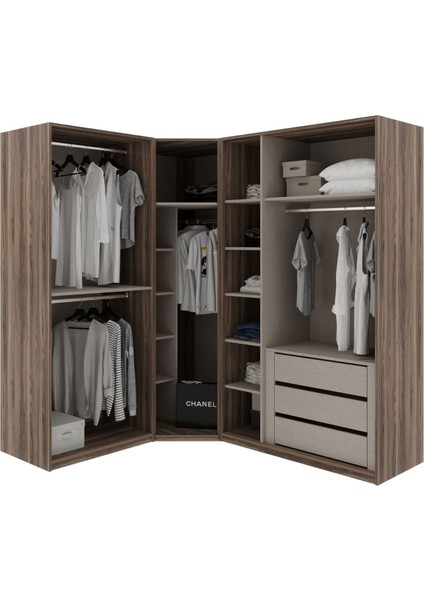 Rent Brown 6 Kapılı Köşe Gardırop modelleri