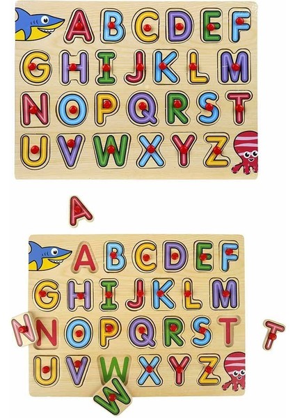 130443 Ahşap Raptiyeli Bultak Alfabe modelleri
