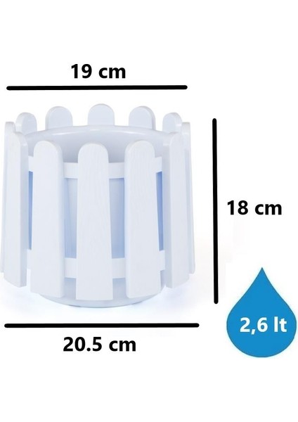 SO-İS02 Istanbul Dekoratif Yuvarlak Saksı 2,6 Lt Kirli Beyaz 6 Adet fiyatları