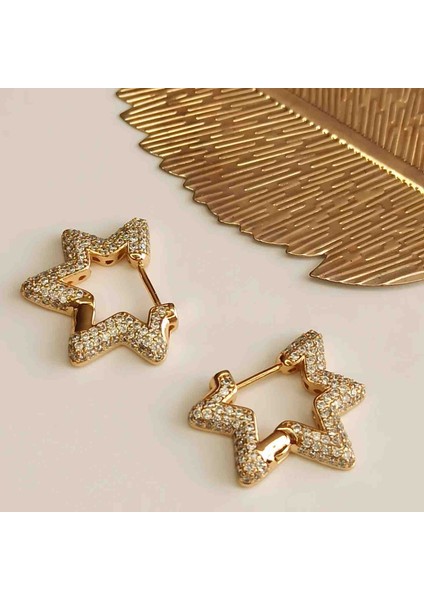 Xuping Zirkon Taşlı Yıldız Küpe