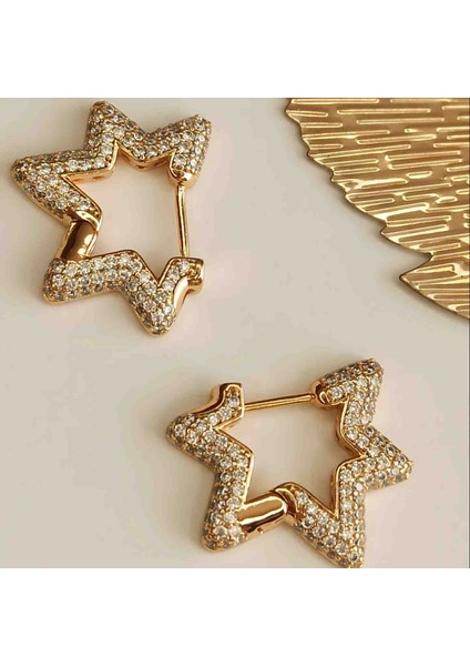 Xuping Zirkon Taşlı Yıldız Küpe modelleri