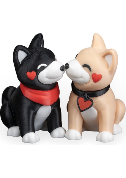 Sevimli Aşık Köpekler - Masa Süsü Biblo