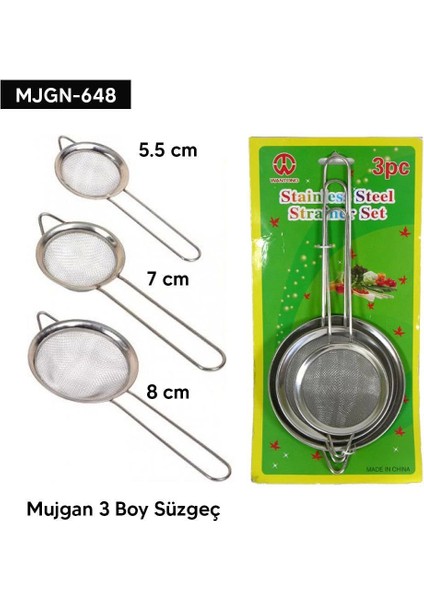 3 Boy Süzgeç Seti