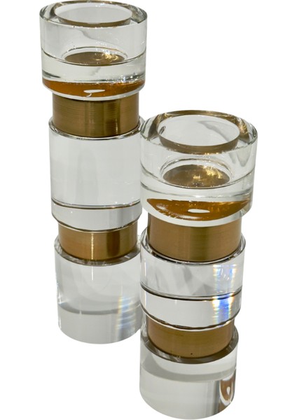 Eskitme Halkalı Cam Şamdan Seti fırsatları