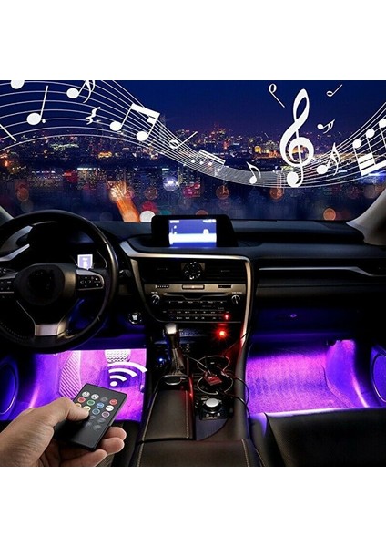 Volvo V70 1.6 T4 Premıum Powershıft Araca Uygun Kumandalı Müziğe Duyarlı 12 LED Ayak Altı LED - 7 Renk Rgb