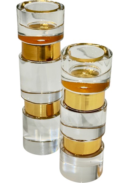 Gold Halkalı Cam Şamdan Seti fırsatları