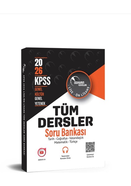 2026 Kpss Lise Önlisans Genel Kültür Yetenek Tüm Dersler Soru Bankası Tek Kitap (3000 Soru)
