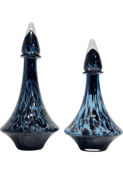 Siyah & Mavi Kapaklı Vazo Seti
