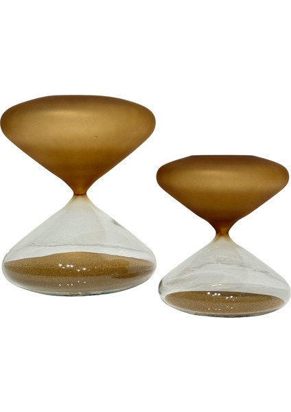 Kahve & Şeffaf 2'li Kum Saati Seti