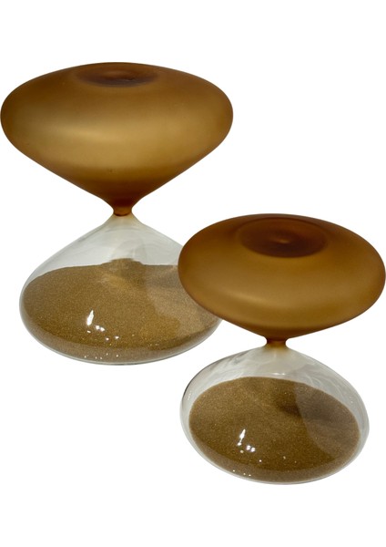 Kahve & Şeffaf 2'li Kum Saati Seti modelleri