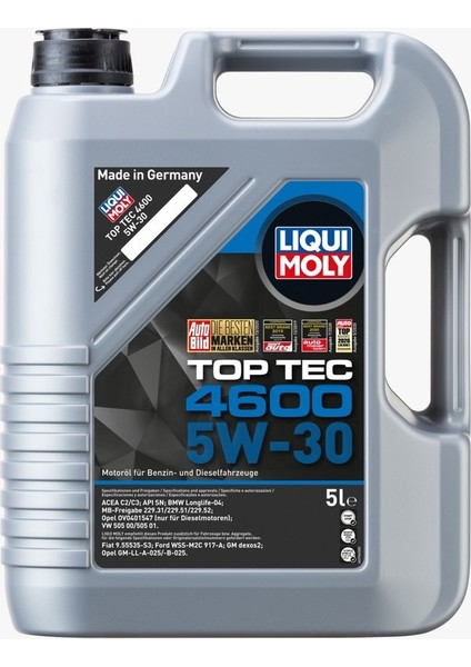5W-30 5 Litre Top Tec 4600 Motor Yağı – Lıquı Moly