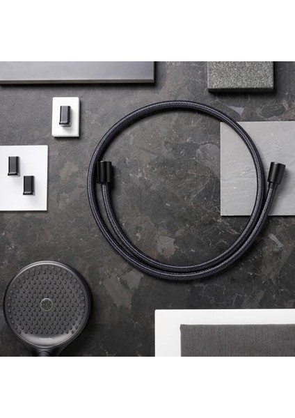 28260670 Designflex 160 cm Tekstil Duş Hortumu, Mat Siyah, 1,60 M modelleri