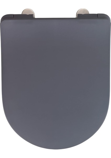Premium Klozet Oturağı "sedilo", Antibakteriyel Duroplastikten Yapılmış Ekstra Düz Oturak, Easy-Close Otomatik Indirme Tertibatı, Paslanmaz Çelikten Yapılmış Fix-Clip Hijyenik Sabitleme, Mat Gri