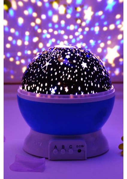 Master Renkli Yıldızlı Gökyüzü Projeksiyon Gece Lambası Masa Ay Yıldız Lamba