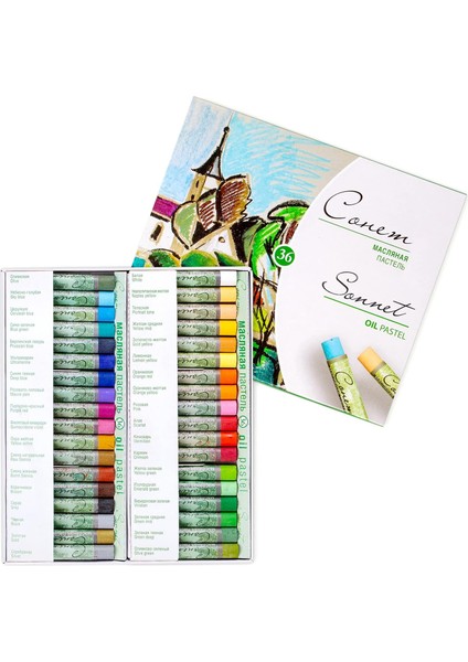Studio 36 Yağlı Pastel | Sabitleyici Olmadan Kendiliğinden Sabitlenir | Renkli Kağıt, Karton, Ahşap, Seramik, Tuval Için | Nevskaya Palitra Tarafından Üretilmiştir