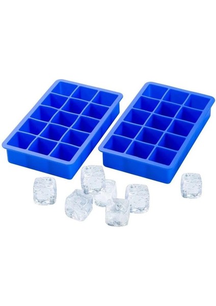 Kare Buz Kalıbı, 15 Bölmeli Çok Amaçlı Buz Küpü Kalıbı, Kolay Serbest Bırakma Özelliği, Kahve ve Ev Yapımı Içecekler Için Ideal Dondurucu Kalıpları (2) modelleri