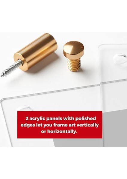 Modern Frames Coolmodernframes 40,6 x 50,8 cm Şeffaf Yüzer Çift Panel Akrilik Resim Çerçevesi, Sanat ve Fotoğrafları Dönüştürmek ve Sunmak Için Altın Donanım fiyatları