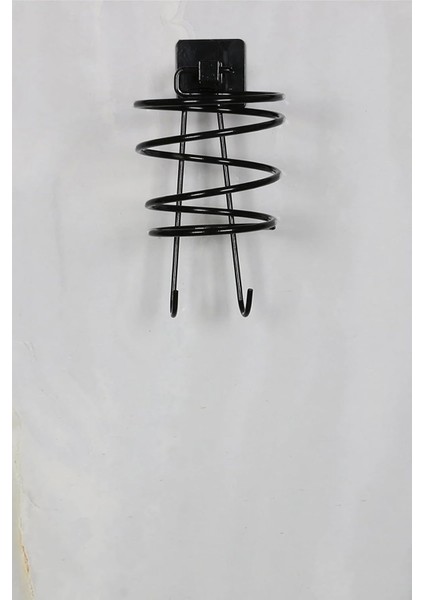 Banyo Siyah Kare Fön Makinesi Askısı Saç Kurutma Makinesi Tutacağı Yapışkanlı