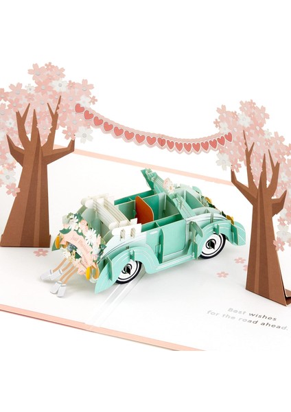 Signature Paper Wonder Pop Up Düğün Kartı (Klasik Araba, Yeni Evlenmiş) (5RZH1207)