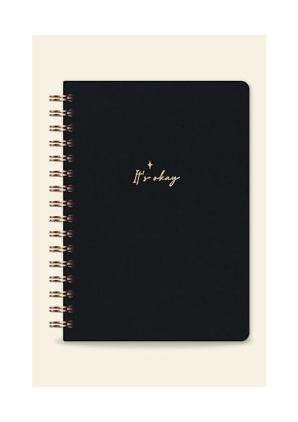 A5 Spiralli Sert Kapak Keten Noktalı Tarihsiz Not Defteri Siyah modelleri