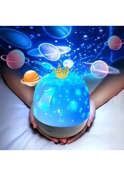 Lambası Çocuk PROJEKTÖR,360° Dönebilen Ayarlanabilir Rüyalı Atmosfer Gece Lambası Projektör Lambası Yatak Odası 21 Farklı Dünya modelleri