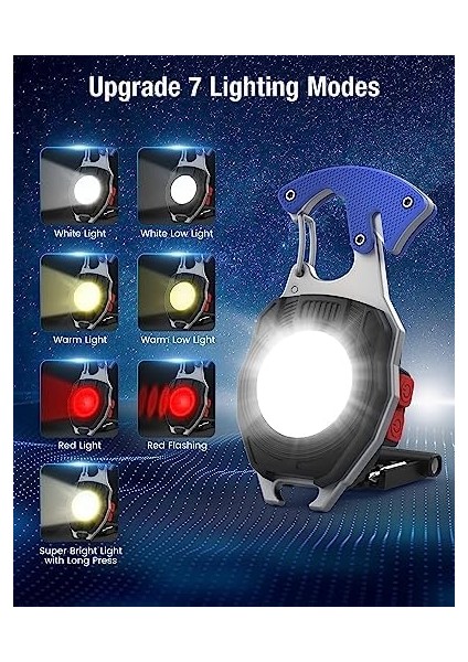 El Feneri, Cob Anahtarlık, El Feneri, 7 Modlu, USB Şarj Edilebilir Çalışma Lambası, 800 Lümen, Çok Fonksiyonlu, Taşınabilir, Acil Durum Kamp Feneri Çok Fonksiyonlu Fener fiyatları