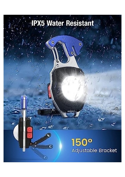 El Feneri, Cob Anahtarlık, El Feneri, 7 Modlu, USB Şarj Edilebilir Çalışma Lambası, 800 Lümen, Çok Fonksiyonlu, Taşınabilir, Acil Durum Kamp Feneri Çok Fonksiyonlu Fener modelleri