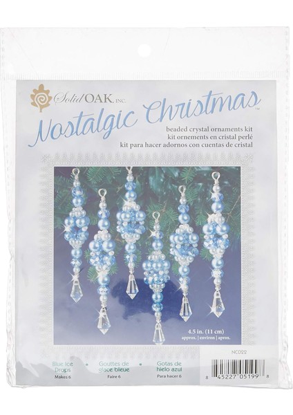 Christmas Beaded Crystal Ornament Kit-Blue Crystal Ice Drops -NCHBOK-022