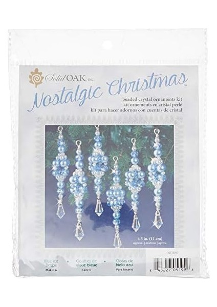 Christmas Beaded Crystal Ornament Kit-Blue Crystal Ice Drops -NCHBOK-022 fiyatları